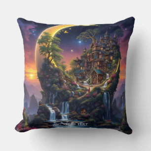 Fantasy Moon Waterfall Forest Kissen