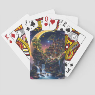 Fantasy Moon Waterfall Forest Spielkarten