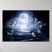 Fantasy Moonlight Butterfliegen Poster (Vorne)