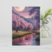Fantasy Moonlit River Dreamscape Illustration Feiertagskarte (Stehend Vorderseite)