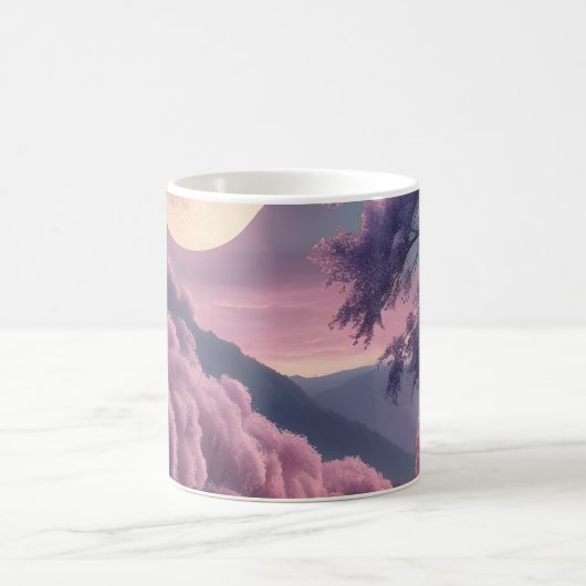 Fantasy Moonlit River Dreamscape Illustration Kaffeetasse (Mittel)