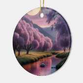 Fantasy Moonlit River Dreamscape Illustration Keramik Ornament (Links)