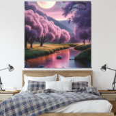 Fantasy Moonlit River Dreamscape Illustration Leinwanddruck (Insitu (Schlafzimmer))