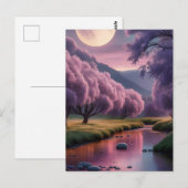 Fantasy Moonlit River Dreamscape Illustration Postkarte (Vorne/Hinten)