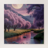 Fantasy Moonlit River Dreamscape Illustration Puzzle (Vertikal)
