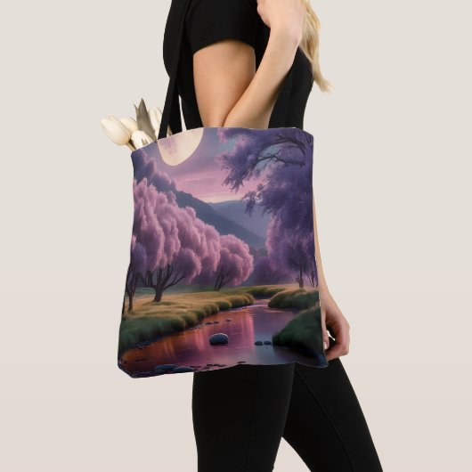 Fantasy Moonlit River Dreamscape Illustration Tasche (Von Nahem)