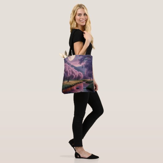Fantasy Moonlit River Dreamscape Illustration Tasche (Am Model)