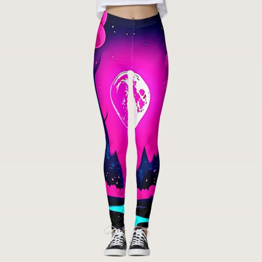 Fantasy Moonlit Woods Art Leggings (Vorderseite)