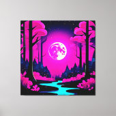 Fantasy Moonlit Woods Art Leinwanddruck (Vorderseite)