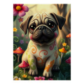 Fantasy Mops Welpe Art Poster (Vorderseite)