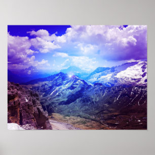 Fantasy Mountain Landschaft in Italien, Europa Poster