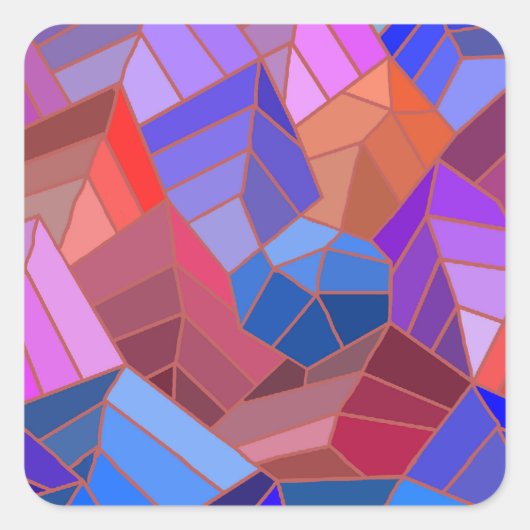 Fantasy Mountains View von Sky Quadratischer Aufkleber (Vorderseite)