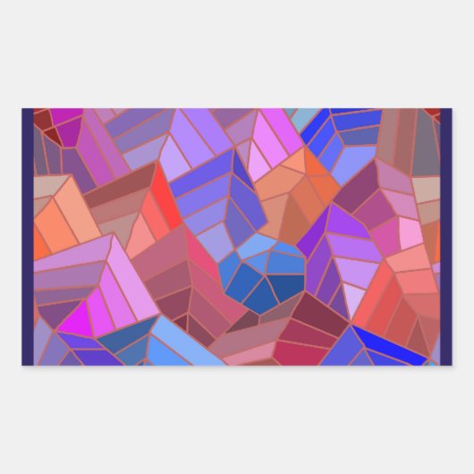 Fantasy Mountains View von Sky Rechteckiger Aufkleber (Vorderseite)