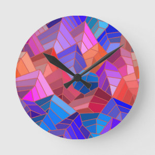 Fantasy Mountains View von Sky Runde Wanduhr