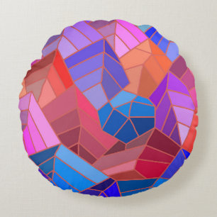 Fantasy Mountains View von Sky Rundes Kissen