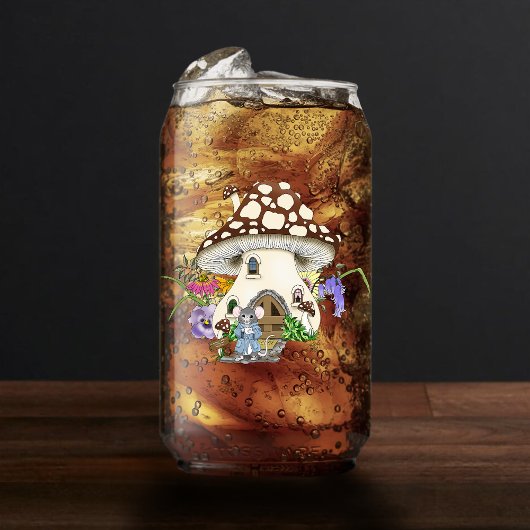 Fantasy Mouse Mushroom House Floral Dosenglas