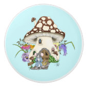 Fantasy Mouse Mushroom House Floral Keramikknauf (Vorderseite)