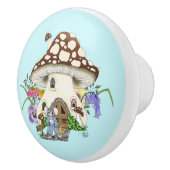 Fantasy Mouse Mushroom House Floral Keramikknauf (Rechts)