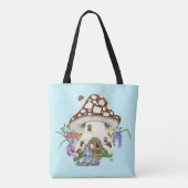 Fantasy Mouse Mushroom House Floral Tasche (Rückseite)