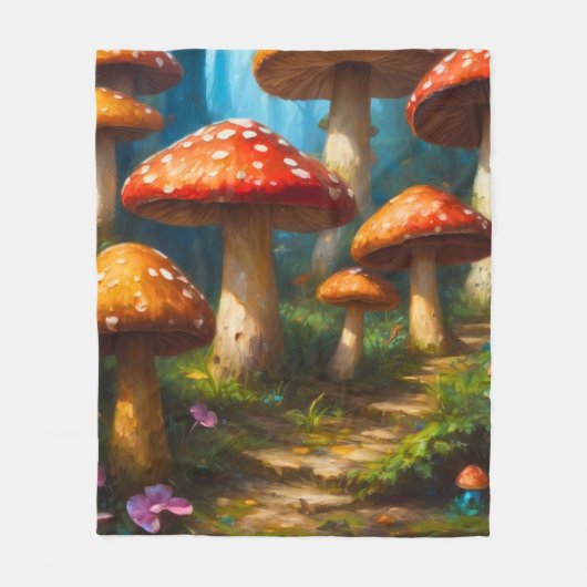 Fantasy Mushrom Fleece Blanket (Vorderseite)