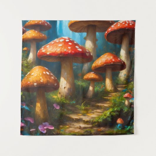 Fantasy Mushrom Tapestry Wandteppich (Vorderseite)
