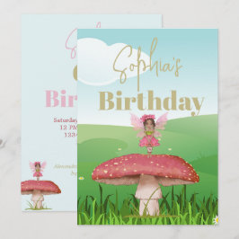 Fantasy Mushroom Fairy Geburtstag Custom Einladung