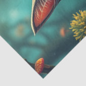 Fantasy Mushroom Forest Blue Cat Seidenpapier (Ausschnitt)