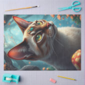 Fantasy Mushroom Forest farbenfrohe Katze Seidenpapier (Basteln)