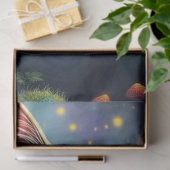 Fantasy Mushroom Forest farbenfrohe Katze Seidenpapier (Geschenk)