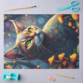 Fantasy Mushroom Forest farbenfrohe Katze Seidenpapier (Basteln)