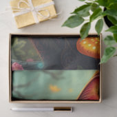 Fantasy Mushroom Forest farbenfrohe Katze Seidenpapier (Geschenk)