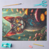 Fantasy Mushroom Forest farbenfrohe Katze Seidenpapier (Basteln)