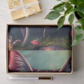 Fantasy Mushroom Forest Lila Cat Seidenpapier (Geschenk)