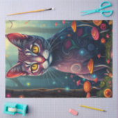 Fantasy Mushroom Forest Lila Cat Seidenpapier (Basteln)