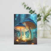 Fantasy Mushroom Forest Postcard Postkarte (Stehend Vorderseite)