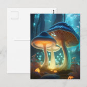 Fantasy Mushroom Forest Postcard Postkarte (Vorne/Hinten)