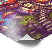 Fantasy Mushroom House Fotodruck (Ecke)