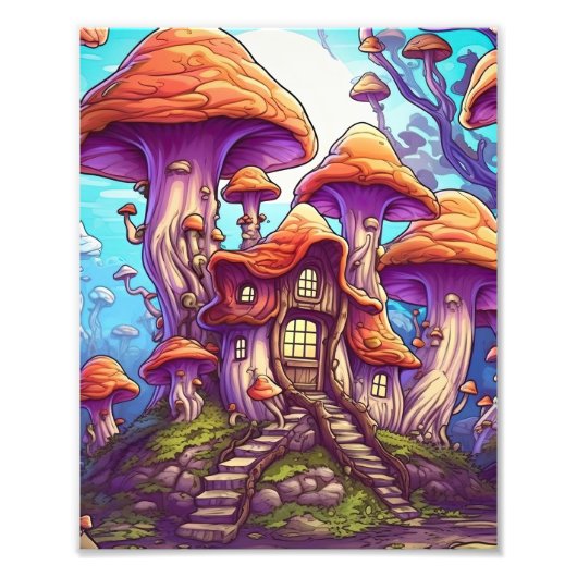 Fantasy Mushroom House Fotodruck (Vorne)