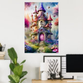 Fantasy Mushroom House Poster (Heimbüro)