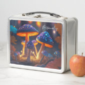 Fantasy Mushrooms Glow Magic Garden Personalisiert Metall Brotdose (Beispiel)