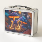 Fantasy Mushrooms Glow Magic Garden Personalisiert Metall Brotdose (Vorderseite)