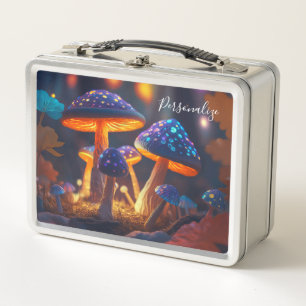 Fantasy Mushrooms Glow Magic Garden Personalisiert Metall Brotdose