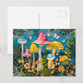 Fantasy Mushrooms in einem Wald von Mondschein Postkarte (Vorne/Hinten)