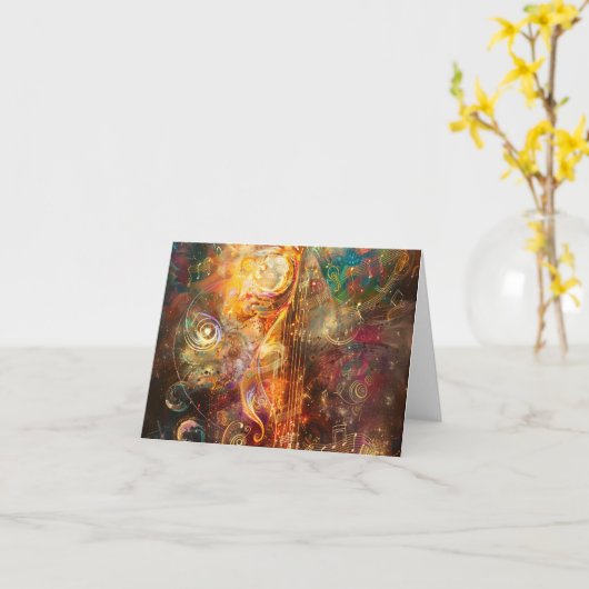 Fantasy Musical Scape Digital Art Karte (Gelbe Blume)