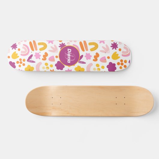 Fantasy-Muster Personalisiert Monogram Skateboard (Horizontal)