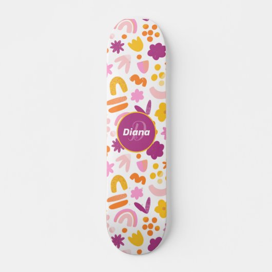 Fantasy-Muster Personalisiert Monogram Skateboard (Vorne)