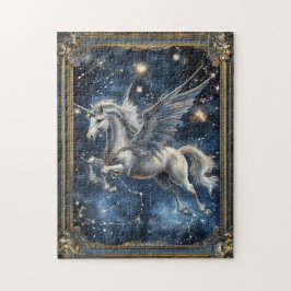 Fantasy Mystical Unicorn in Space Vintage Puzzle