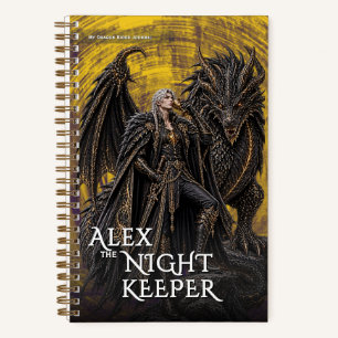 Fantasy-Nacht-Drache-Mythisches-Abenteuer Notizblock