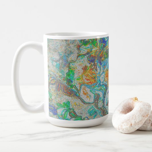 Fantasy Nature Abstract - Boho Colorful Art Kaffeetasse (Mit Donut)