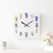 Fantasy Necklace Art Quadratische Wanduhr (Zuhause)